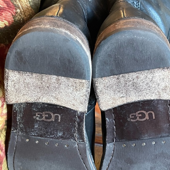 UGG black leather moto boots 8.5 - Picture 5 of 7